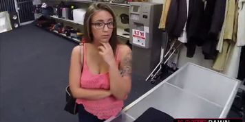 Hot Layla London gets fucked int he pawnshop for money