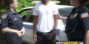 Horny busty cops get their tits sucked before their pussy