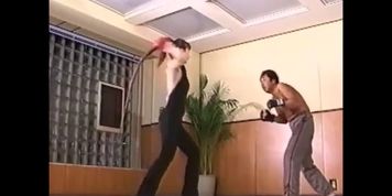 Naomi Asano Japanese Femdom Uses a Long Bullwhip to "fight" Her Opponent (japanese_femdom japanese_femdom)