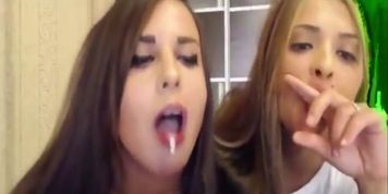 Russian Lesbians Screw Spit In Mouth