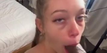 Badbarbiepriv Gives A Sloppy Blowjob To A BBC