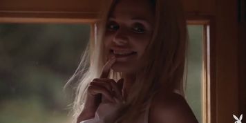 Sexy Blonde Russian Model Strips for the Camera