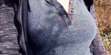 Bouncing Tits In Shirt While Walking 2