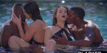 Blacked.Com Foursome Screw With Two Hot Brunettes