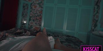 Hot Step mother cant lie without fuck and comes to Step son's shared bed for hard sex till cum in pussy