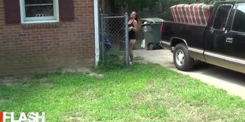 Bottomless in Front Yard