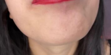 Sexy Tongue Hot Red Lips ASMR Closeup Spit Fetish