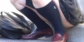 Outdoor Uniform Girl Pubic Hair