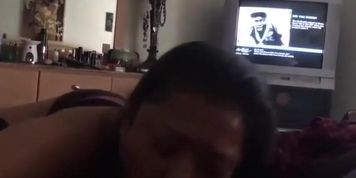 Big Black Cock for Her Sloppy Mouth and Big Tits