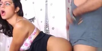Busty nerdy shemale in glasses fucked doggystyle