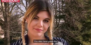 LETSDOEIT - First Time ANAL DP for French TEEN in Threeway Sex