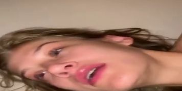 Blonde chick from work sucks my huge dick before wife gets back home