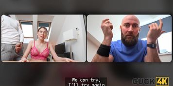Cuck4K. The Horny Bitch Cant Control Herself And Starts Fucking Right In Front Of Her Bf (Angelo Godshack)