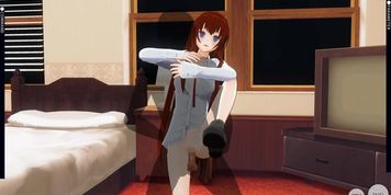 3D HENTAI Kurisu Makise gets fucked in the room (Steins Gate)