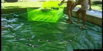 Hot group sex with sexy woman outdoor