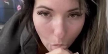 British Slut Sucking at First Date