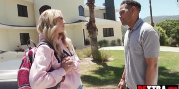 Hot blonde college babe River Lynn interracial fucking a big black cock porn (Donny Sins, River Donovan)