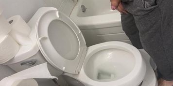 Guy gets a boner from peeing
