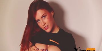 provocative redhead shows her breasts- charlie red for  (Charli Red, LuxuryGirl)