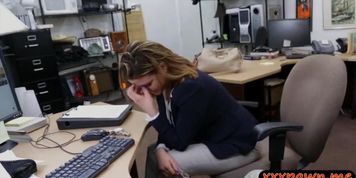 Business woman fucked at the pawnshop for a plane ticket