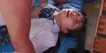 Just Starting Out As A Female Manager, But Her Uterus Gets Crushed By A Sweaty Rugby Players Massive Body During A Summer Traini