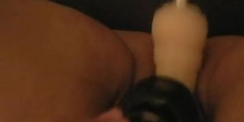 Cumming on my screw machine with my wand on my clit (Slutty Wife)