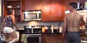 Short teen Penny Nichols gets hungry for stepbros big dick