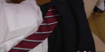 Uniform teenager bang old
