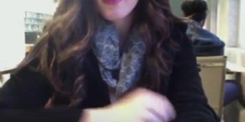 Busty college girl flashing her boobs and masturbating in public!