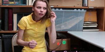 Jizz face teen shoplifter