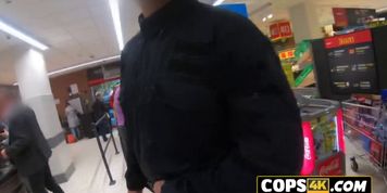 Hardcore sex at prison with slutty European teen and two horny officers