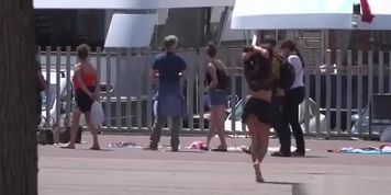 Skinny Euro Slave Disgraced On The Dock