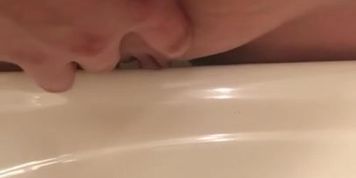 RUBBING MY CLIT ON BATHROOM SINK AT MY FRIEND&rsquo;S HOUSE!
