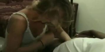 Blonde woman having interracial sex with bbc
