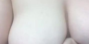 Playing with my big bouncing boobs at work 