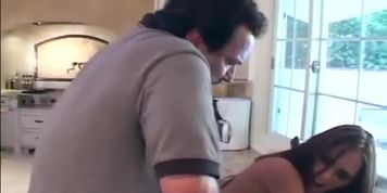 Brunette fucks in latex lingerie boots and gloves