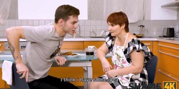 SHAME4K. Stepmoms red-haired friend is on sex list and guy fucks her