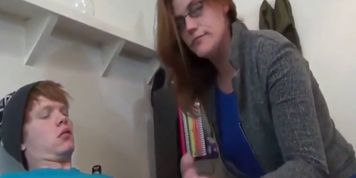 Taboo! Stepmother Jerks Off Stepson