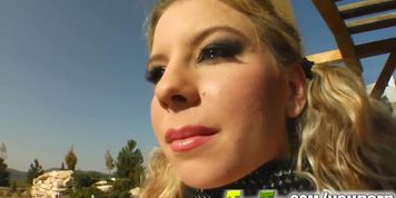 Tamed Teens Innocent Bianca is untied to service their cocks