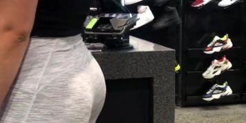 Candid Ass In White Leggings Blonde Teen Sexy not my oc