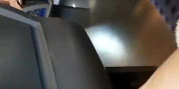 Guy playing with his dick in train