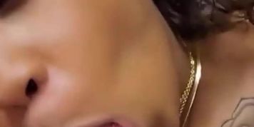 Ebony Girl Sucks White Cock
