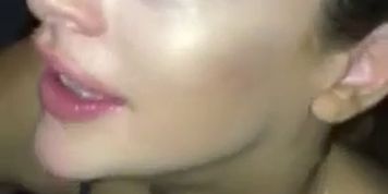 British Blonde slut sucks my dick 