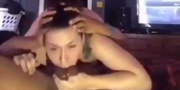 WHITE THOT SHOVING BBC ALL DEEP IN HER THROAT