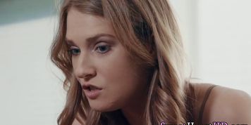 Hot teenager with small tits licks ass