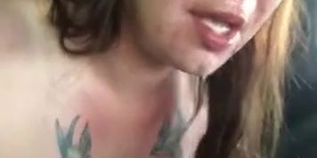 submissive slut sloppy face screw in car