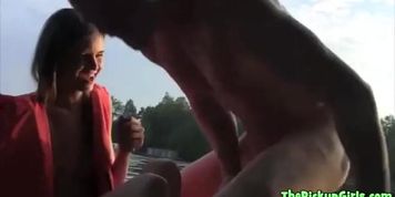 Brunette Blows Guy On A Boat