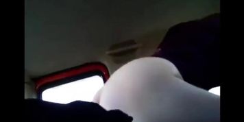 Girlfriend fucks black guy in car while cuck drives
