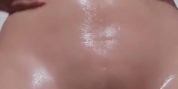 Horny girl takes a shower before