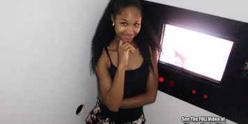 GLORY HOLE GIRLZ - Petite Ebony Beauty Nice Ass Glory Hole Blowjobs